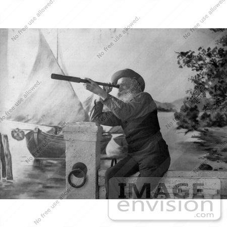 #11061 Picture of an Old Man Using a Spyglass by JVPD