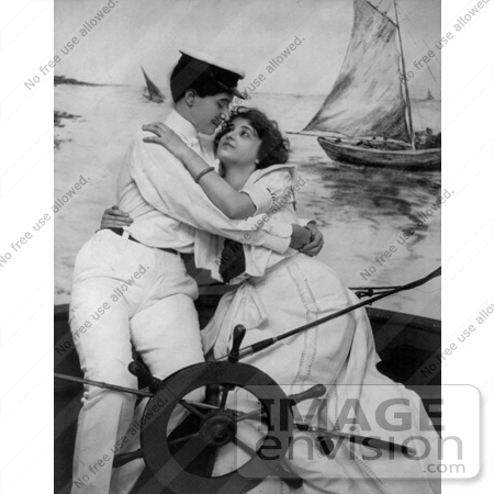 #11078 Picture of a Sailor Couple Embracing on a Ship by JVPD