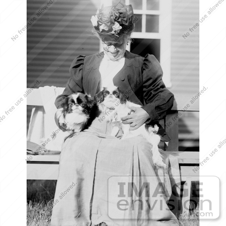 #11119 Picture of a Woman With Japanese Spaniels by JVPD