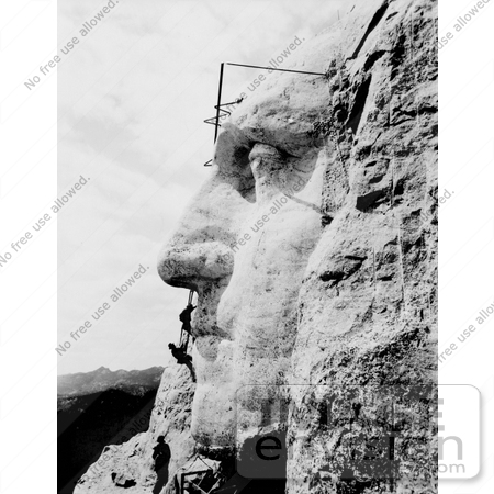 #11191 Picture of Men Constructing Mt Rushmore by JVPD