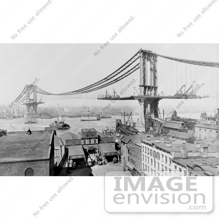 #11192 Picture of Manhattan Bridge Being Constructed by JVPD