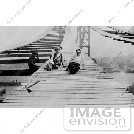 #11201 Picture of Men Constructing the Manhattan Bridge by JVPD