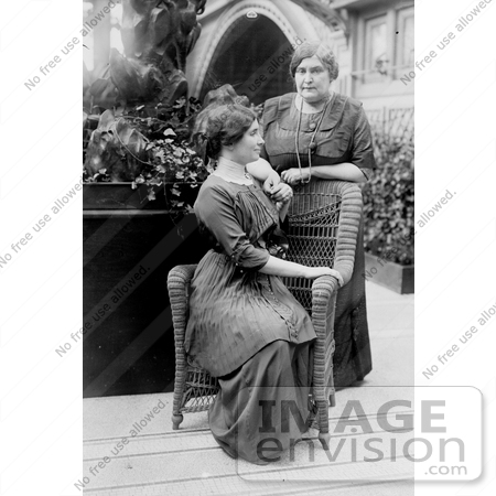 #11254 Picture of Anne Sullivan Macy Standing Behind Helen Keller by JVPD