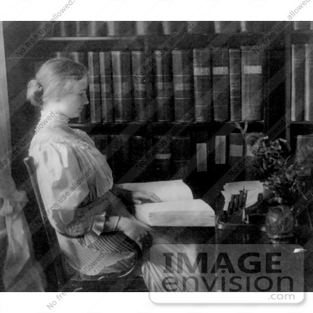 #11260 Picture of Helen Keller Reading Braille by JVPD