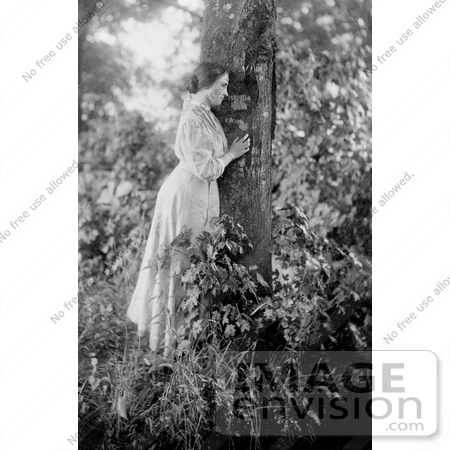 #11261 Picture of Helen Keller Resting Against a Tree by JVPD