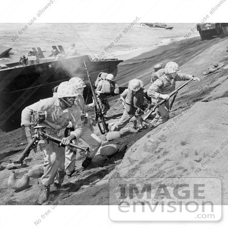 #11386 Picture of US Marines on Iwo Jima by JVPD