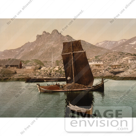 #11589 Picture of Ships and a Town, Nordlandsbaad, Nordland, Norway by JVPD
