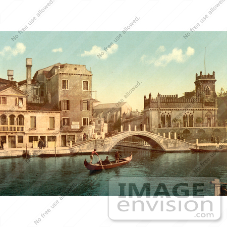 #11700 Picture of a Gondola and Waterfront Buildings, Venice by JVPD