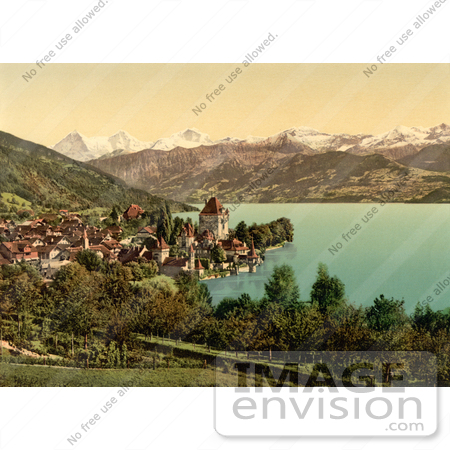 #11733 Picture of Oberhofen Village in Switzerland by JVPD