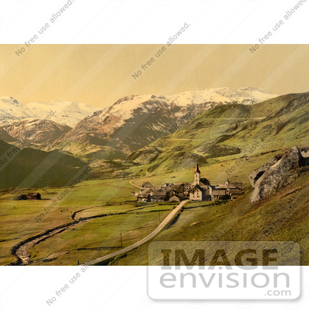 #11737 Picture of a Village Near the Swiss Alps, Bernese Oberland by JVPD