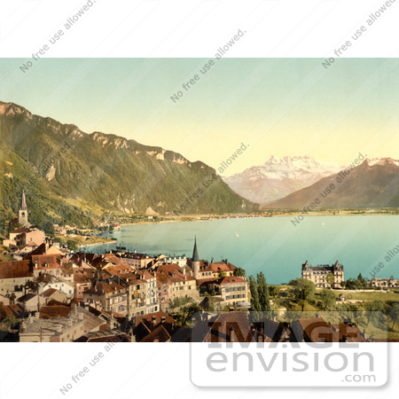 #11755 Picture of Montreux on the Shore of Geneva Lake, Switzerland by JVPD
