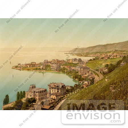 #11759 Picture of Lakefront Buildings, Montreux and Clarens, Switzerland by JVPD