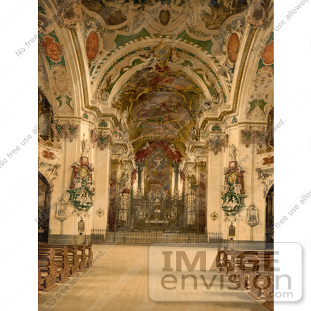 #11765 Picture of the Church Interior at Einsiedeln Abbey, Switzerland by JVPD