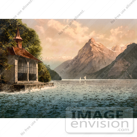 #11773 Picture of Tell’s Chapel on Lake Lucerne by JVPD