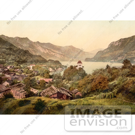 #11826 Picture of Ringgenberg on the Shore of Brienz Lake by JVPD