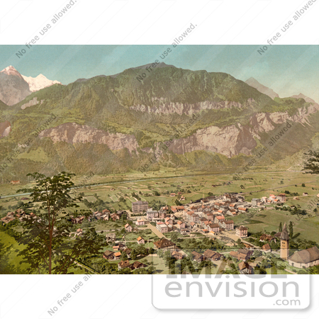 #11844 Picture of an Aerial of Meiringen, Bernese Oberland, Switzerland by JVPD