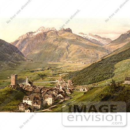 #11883 Picture of the Village of Hospenthal Near Furka Pass, Switzerland by JVPD