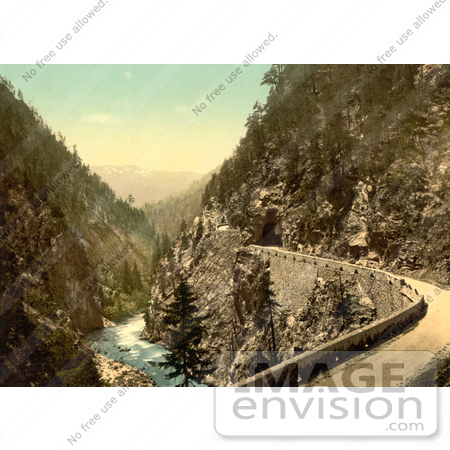 #11895 Picture of a Road Along the Landwasser River by JVPD