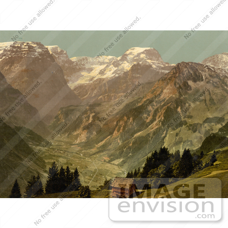 #11904 Picture of A View of Selbsanft, Piz Urlu, and Todi Mountains, Glarus, Switzer by JVPD