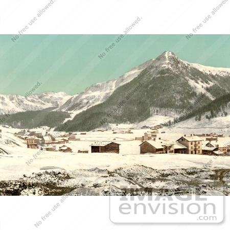 #11906 Picture of the Village of Davos in Winter, Switzerland by JVPD