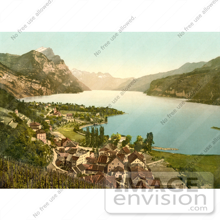 #11924 Picture of Wallenstadt Lake and Aliver Mountains, Switzerland by JVPD