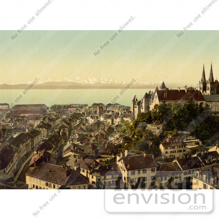 #11926 Picture of the City of Neuchatel, Switzerland by JVPD