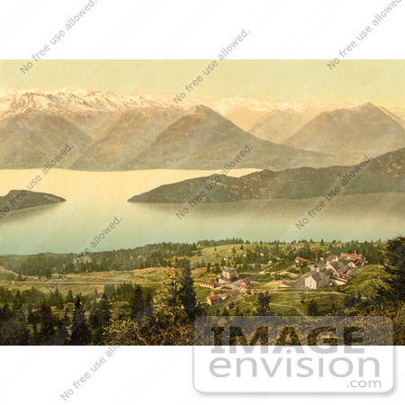 #11930 Picture of a Village on Lake Lucerne by JVPD