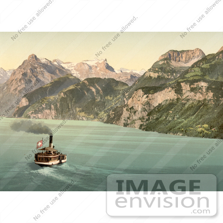 #11932 Picture of a Boat on Lake Lucerne, Switzerland by JVPD