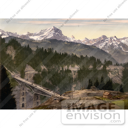 #11938 Picture of a Construction Site by the Viaduct in Gryon, Switzerland by JVPD