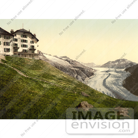 #11964 Picture of Belalp Hotel and Aletsch Glacier, Switzerland by JVPD