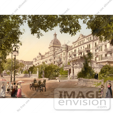 #12011 Picture of a Street Scene at the Grand Hotel Victoria, Interlaken by JVPD