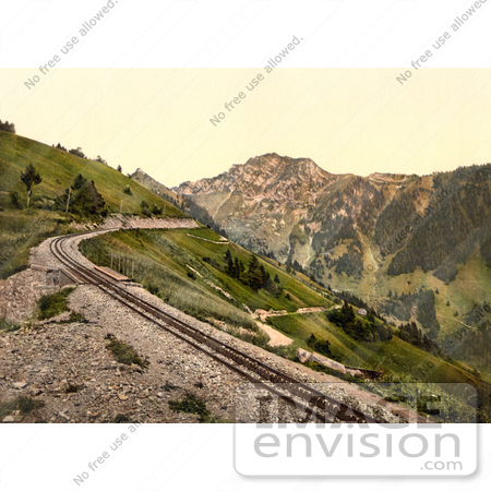 #12047 Picture of a Railroad Near Rochers de Naye Grand Hotel by JVPD
