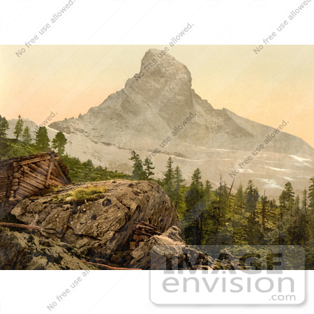 #12064 Picture of Zermatt House and Matterhorn Mountain by JVPD