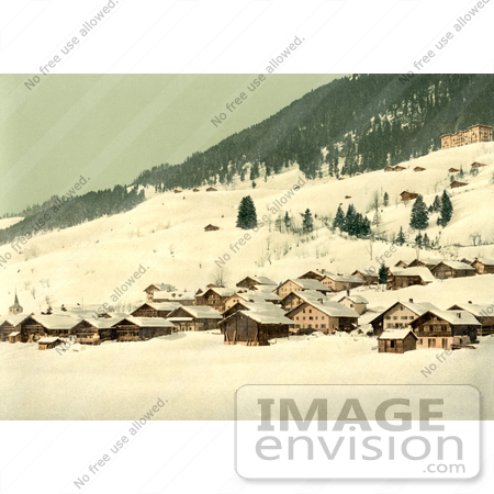 #12074 Picture of the Village of Leysin in Winter by JVPD