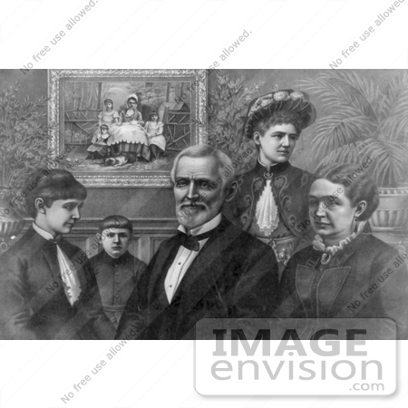 #12236 Picture of Jefferson Davis With Family by JVPD