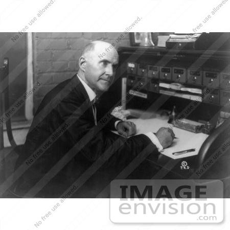 #12243 Picture of Eugene V Debs Working at a Desk by JVPD