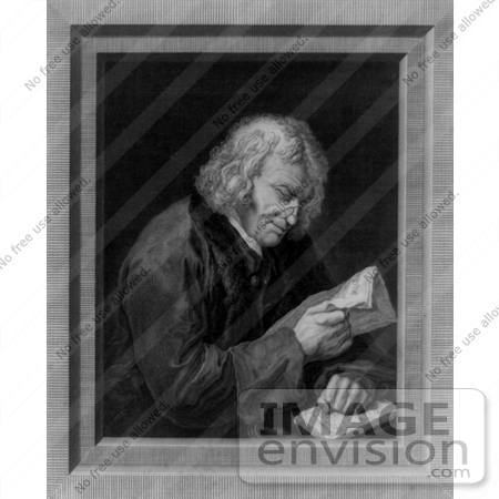 #12280 Picture of Benjamin Franklin Reading by JVPD