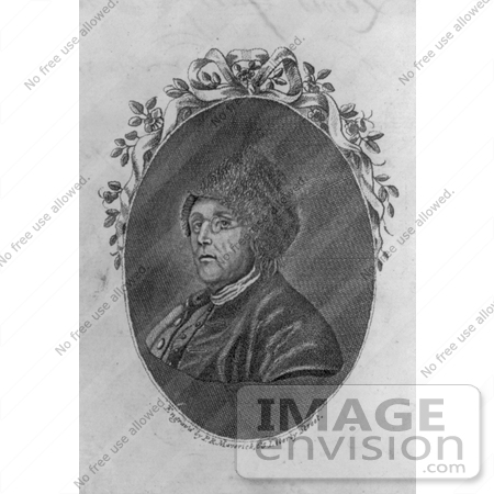 #12282 Picture of Benjamin Franklin With Fur Hat and Glasses by JVPD