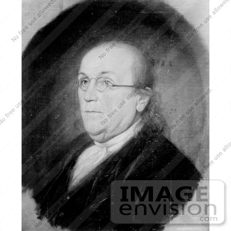 #12294 Picture of Benjamin Franklin Facing Left, Wearing Eye Glasses by JVPD
