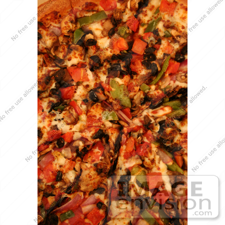 #1230 Closeup Picture of a Veggie Pizza by Kenny Adams