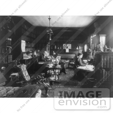 #12306 Picture of Edward Everett Hale and Woman in a Library by JVPD