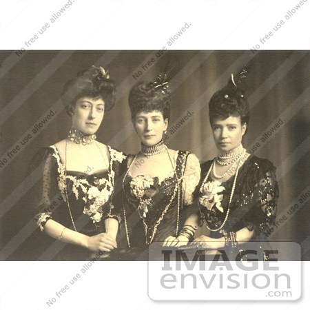 #1234 Photo of The Daughters of The King Christian IX of Denmark, Princesses Victoria, Alexandra, and Dagmar by JVPD