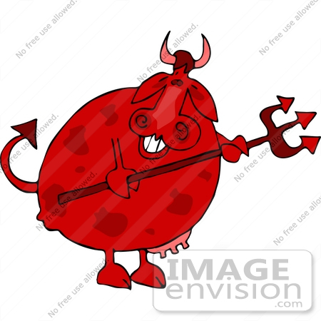 #12384 Devilish Cow Clipart by DJArt