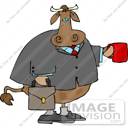#12395 Business Man Cow Clipart by DJArt