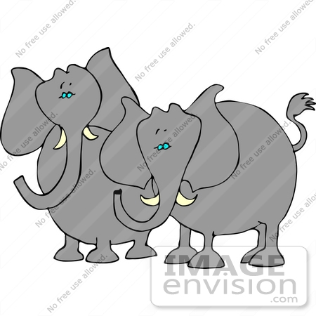 #12398 Two Elephants Clipart by DJArt
