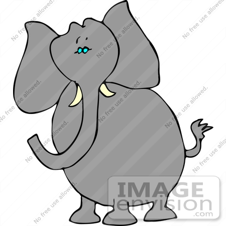 #12399 Gray Elephant Clipart by DJArt