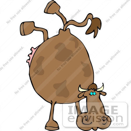 #12400 Cow Doing a Hand Stand Clipart by DJArt