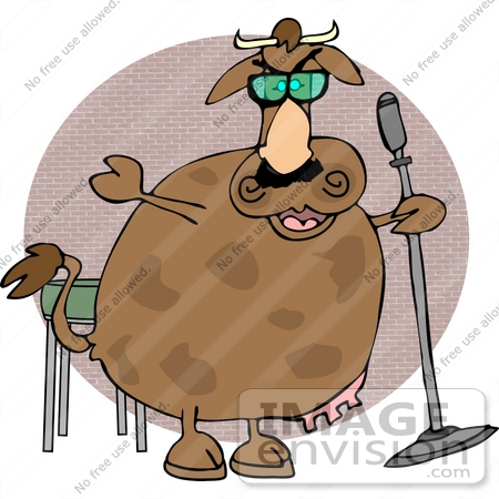 #12401 Comedian Cow Clipart by DJArt