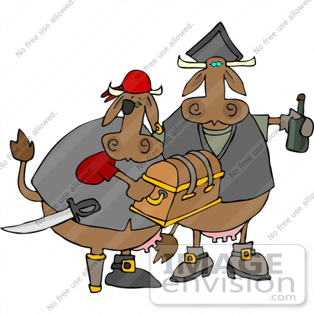 #12412 Cows Dressed as Pirates Clipart by DJArt