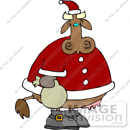 #12422 Christmas Cow Clipart by DJArt